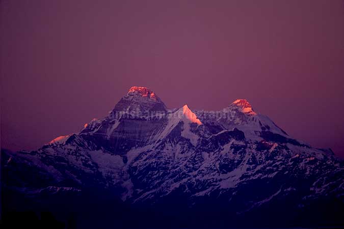 Nature-  Nanda Devi Peak Pinkish Nanda Devi Peak in Kumaon Himalayas in Uttarakhand, India. by Anil Sharma Photography