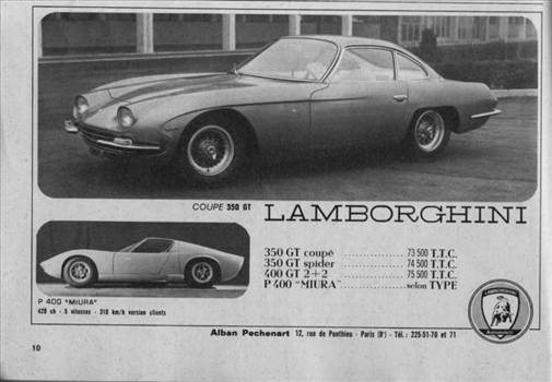 LAM PRESS Anuncio Lamborghini - L\u0027Automobile Avril 1966 - Salon de  Ginebra.jpg - 