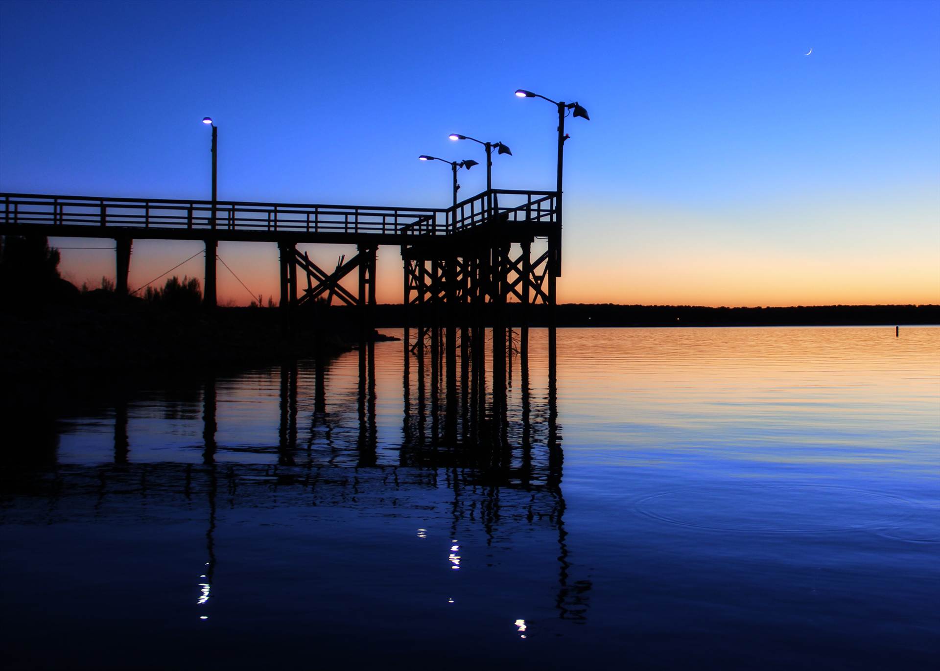 Pier at Lake Brownwood  by David Verschueren