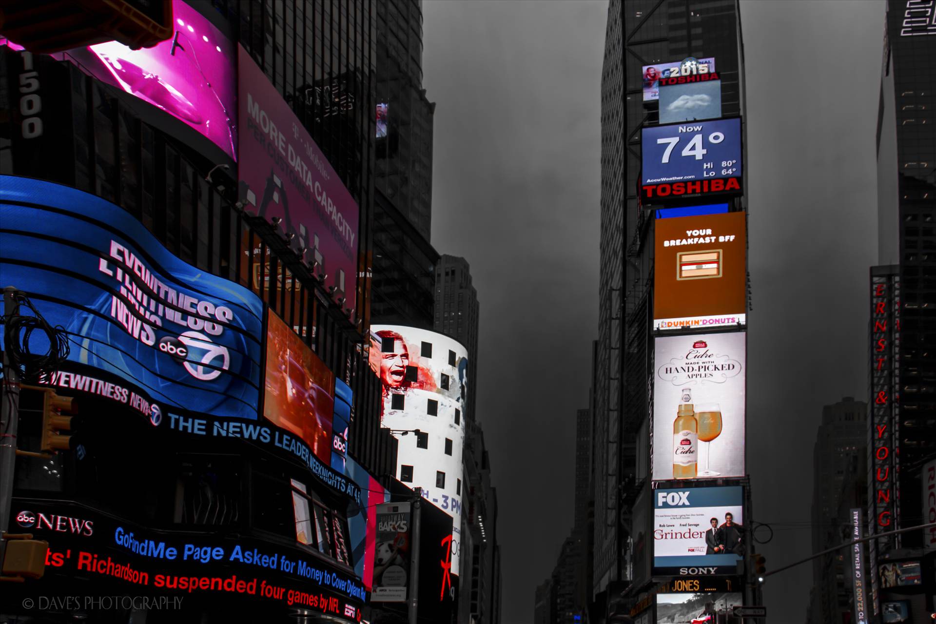 Times Square On a Cloudy Day  by David Verschueren