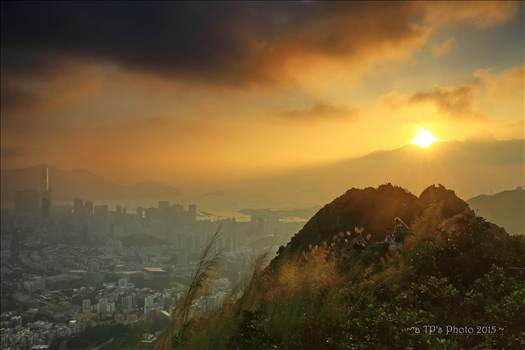 Sunset on Lion Rock Hill, Hong Kong. by WPC-274